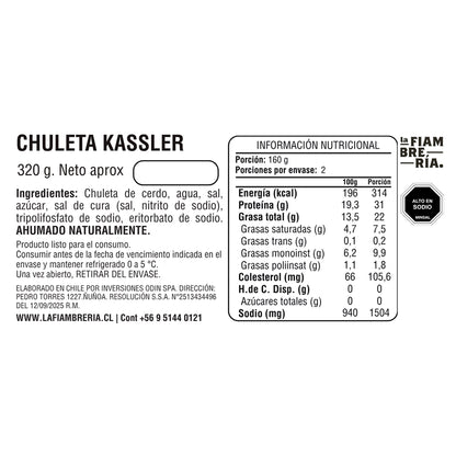Chuleta Kassler 320gr Aprox (2 Und)