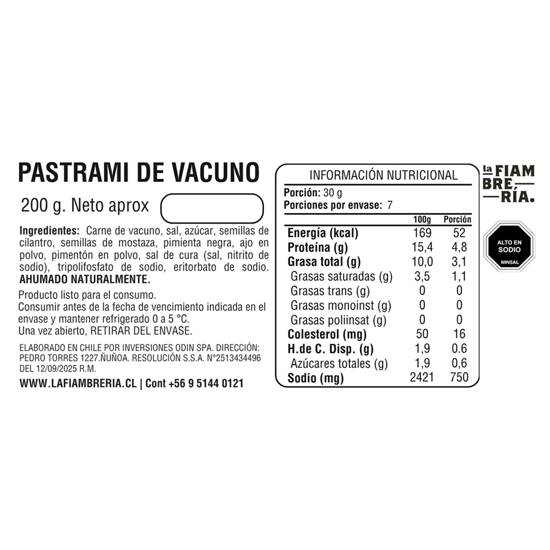 Pastrami Vacuno 200gr