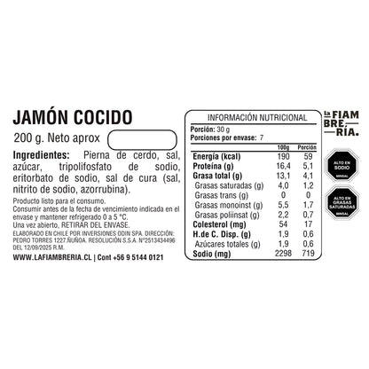 Jamón Cocido 200gr
