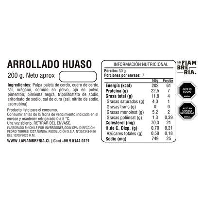 Arrollado Huaso 200gr